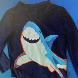 Shark Print Kids Swim Shirt